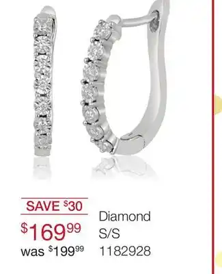 Charm Diamond Sterling silver 0.09ctw diamond hoops offer