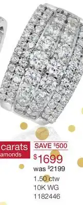 Charm Diamond 10k white gold multi-row 1.50ctw diamond band offer