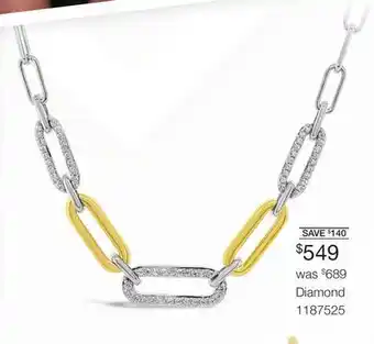 Charm Diamond Sterling silver 10k yellow gold 0.29ctw diamond paperclip chain offer
