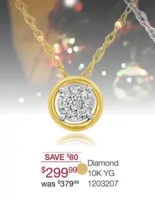 Charm Diamond Bouquet 10k yellow gold diamond pendant offer