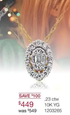Charm Diamond Bouquet 10k yellow gold 0.23ctw diamond pendant offer