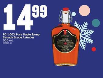 Independent Grocer Pc 100% pure maple syrup canada grade a amber, 500 ml offer