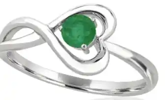 Charm Diamond Sterling silver emerald infinity heart ring offer