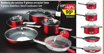 Sushi Shop 9 piece stainless steel cookware set offer