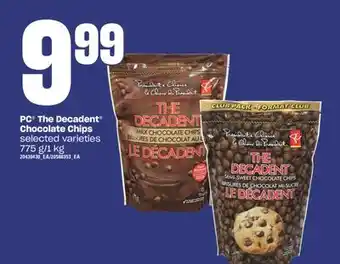 Valu-mart Pc the decadent chocolate chips 775 g/1 kg offer