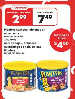 Valu-mart Noix de cajou, amandes ou mélange de noix de luxe planters, 200/250 g offer