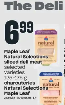 Valu-mart Charcuteries natural selections maple leaf, 125-175 g offer