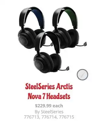 GameStop Steelseries arctis nova 7 headsets offer