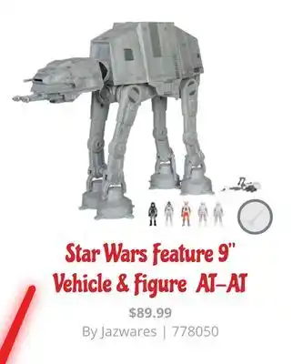 GameStop Star wars feature 9 vehicle & figure at-at offer