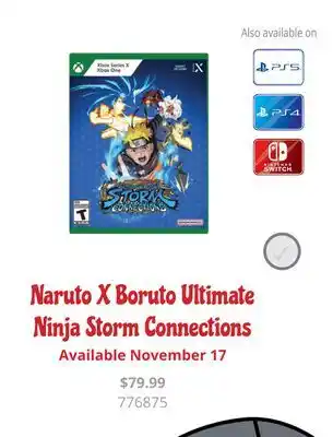 GameStop Naruto x boruto ultimate ninja storm connections offer