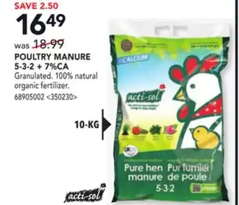 RONA Acti-sol poultry manure 5-3-2 + 7%ca offer
