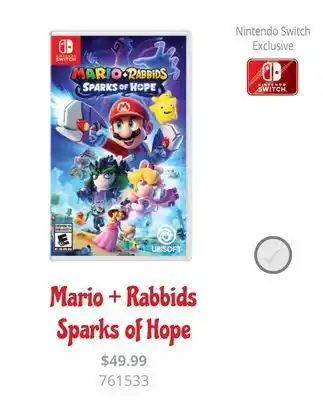 GameStop Mario + rabbids sparks of hope offer