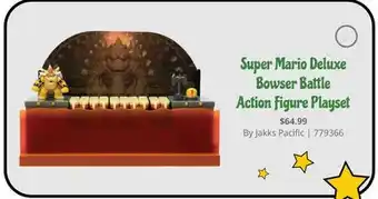 GameStop Super mario deluxe bowser battle action figure playset offer