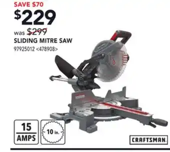 RONA Craftsman sliding mitre saw offer