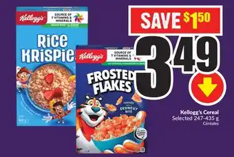 Chalo FreshCo Kellogg's cereal selected 247-435 g offer
