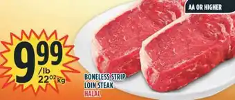Marché Adonis Boneless strip loin steak offer