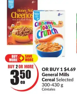 Chalo FreshCo General mills cereal selected 300-430 g offer