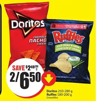 Chalo FreshCo Doritos 210-280 g ruffles 180-200 g offer