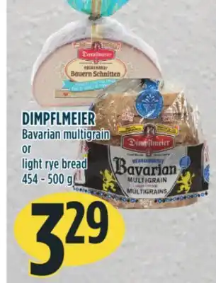 Marché Adonis Dimpflmeier bavarian multigrain or light rye bread offer