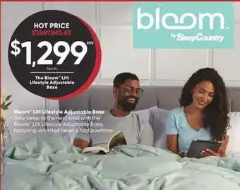 Sleep Country Bloom lift lifestyle adjustable base offer