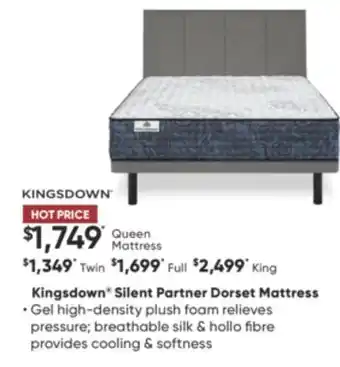 Sleep Country Kingsdown silent partner dorset mattress offer