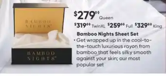 Sleep Country Bamboo nights sheet set offer