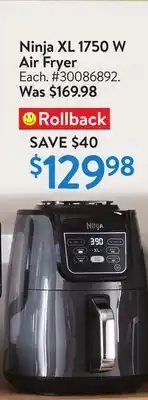 Walmart Ninja xl 1750 w air fryer offer