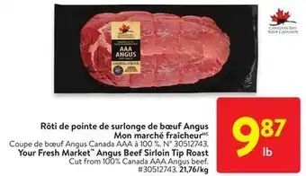 Walmart Your fresh market angus beef sirloin tip roast offer