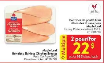 Walmart Maple leaf boneless skinless chicken breasts offer