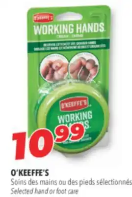 Familiprix O'keeffe's selected hand or foot care offer