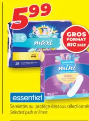 Familiprix Essential selected pads or liners offer