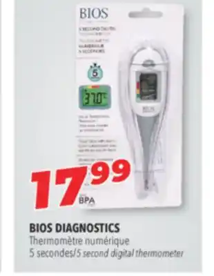 Familiprix Bios diagnostics 5 second digital thermometer offer