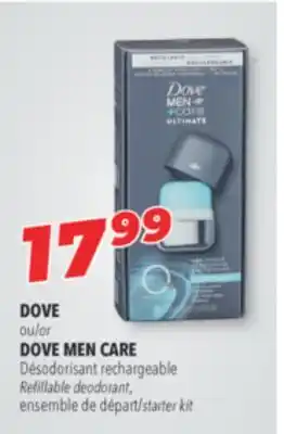 Familiprix Dove or dove men care refillable deodorant, starter kit offer