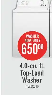The Brick Inglis 4.0 cu. ft. top-load washer itw4871fw offer