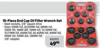 Bumper to Bumper Maktig 15-piece end cap oil filter wrench set offer