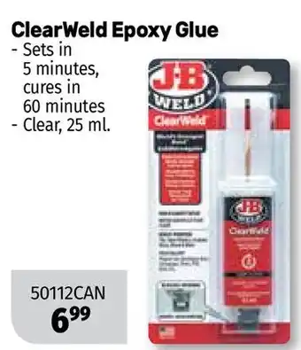 Bumper to Bumper J-b weld clearweld epoxy glue offer