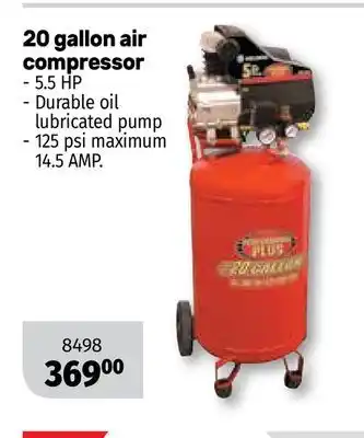 Bumper to Bumper 20 gallon air compressor offer