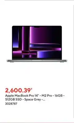 Staples Apple macbook pro 14 - m2 pro - 16gb - 512gb ssd - space grey - english offer