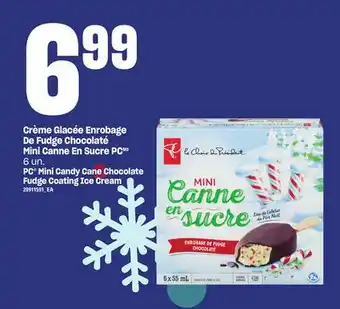 Provigo Crème glacée enrobage de fudge chocolaté mini canne en sucre pc, 6 un offer
