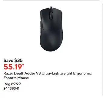Staples Razer deathadder v3 ultra-lightweight ergonomic esports mouse offer