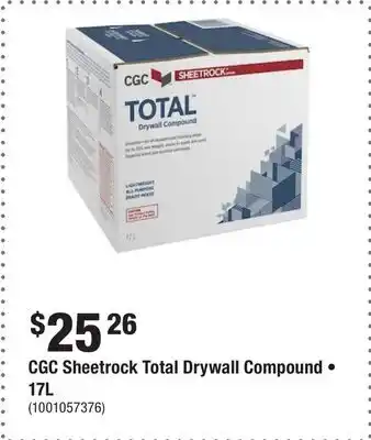 Home Depot Cgc sheetrock total drywall compound • 17l offer