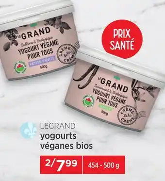 Avril Legrand yogourts véganes bios offer