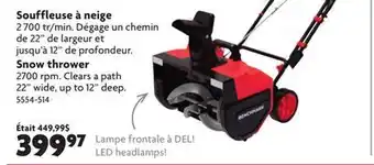 Home Hardware Snow thrower offer