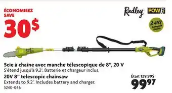 Home Hardware 20v 8 telescopic chainsaw offer