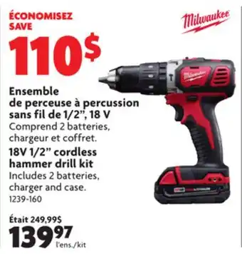 Home Hardware 18v 1/2 cordless hammer drill kit offer