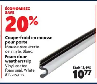 Home Hardware Foam door weatherstrip offer