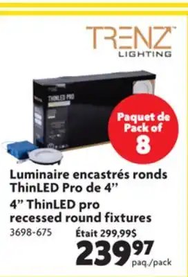 Home Hardware 4 thinled pro recessed round fixtures offer