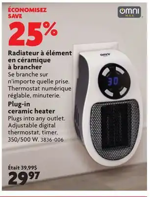 Home Hardware Plug-in ceramic heater offer