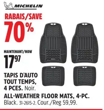 Canadian Tire Michelin all-weather floor mats, 4-pc offer