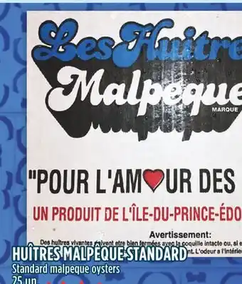Marché Adonis Huîtres malpêque standard offer